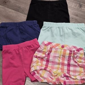 Baby Girl Size 9-12 Months Bundle Of Shorts Summer Plaid Stretchy